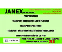 Transport mebli w paczkach/Transport AGD,okien,drzwi,materiałów budowlanych - ŁADUNKI DO 1,5 TONY -